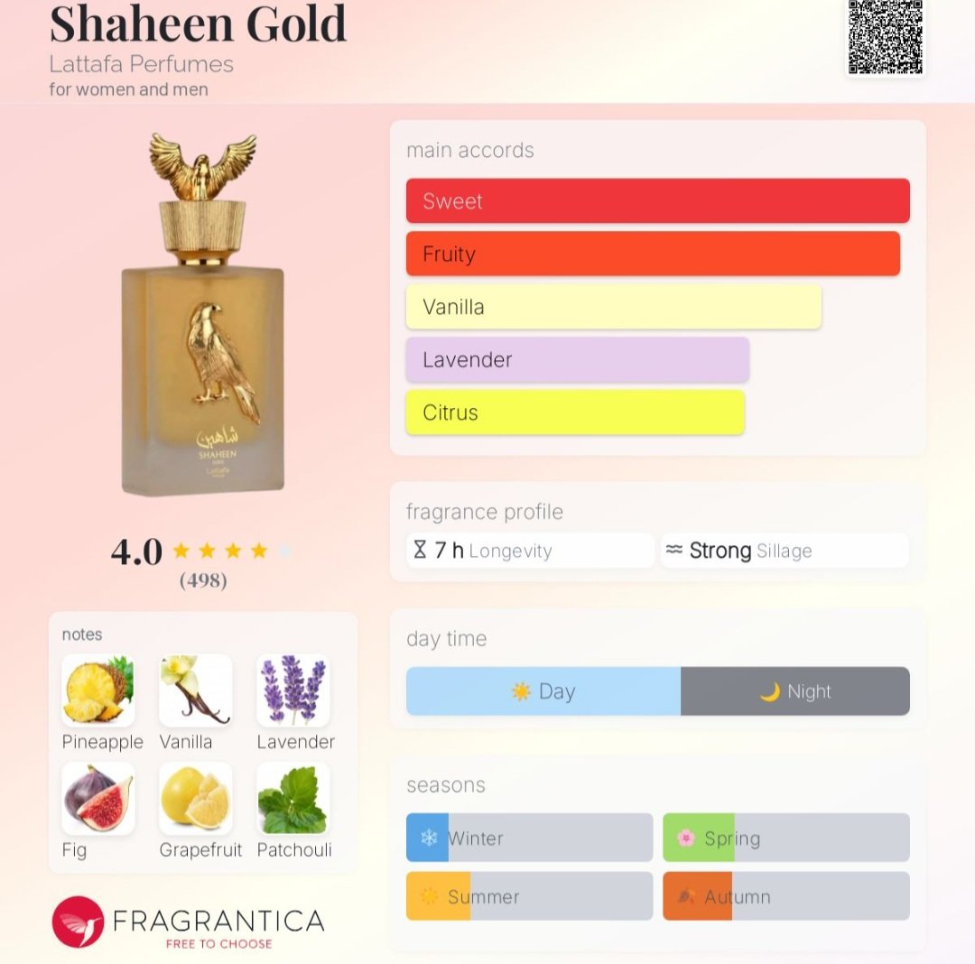 Shaheen Gold  Pride lattafa EDP 100ml